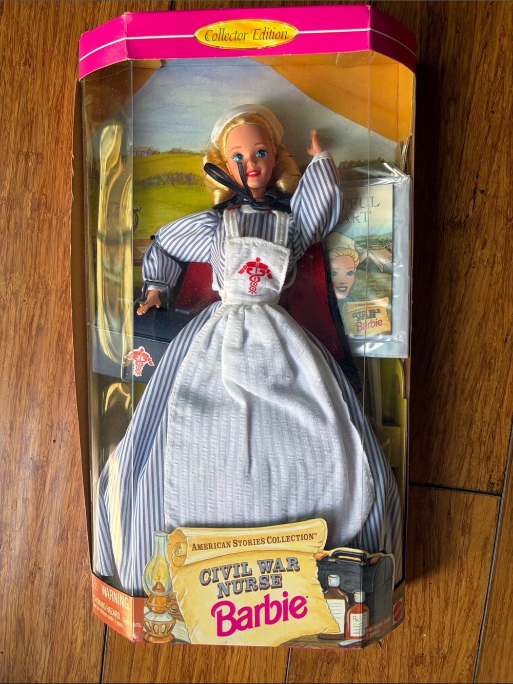 Barbie Civil War Nurse Doll - White & Blue In Original Box.